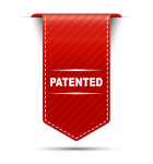 patented, banner patented, red banner patented, red vector banne